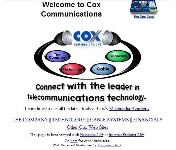 Cox Website November 1, 1996 