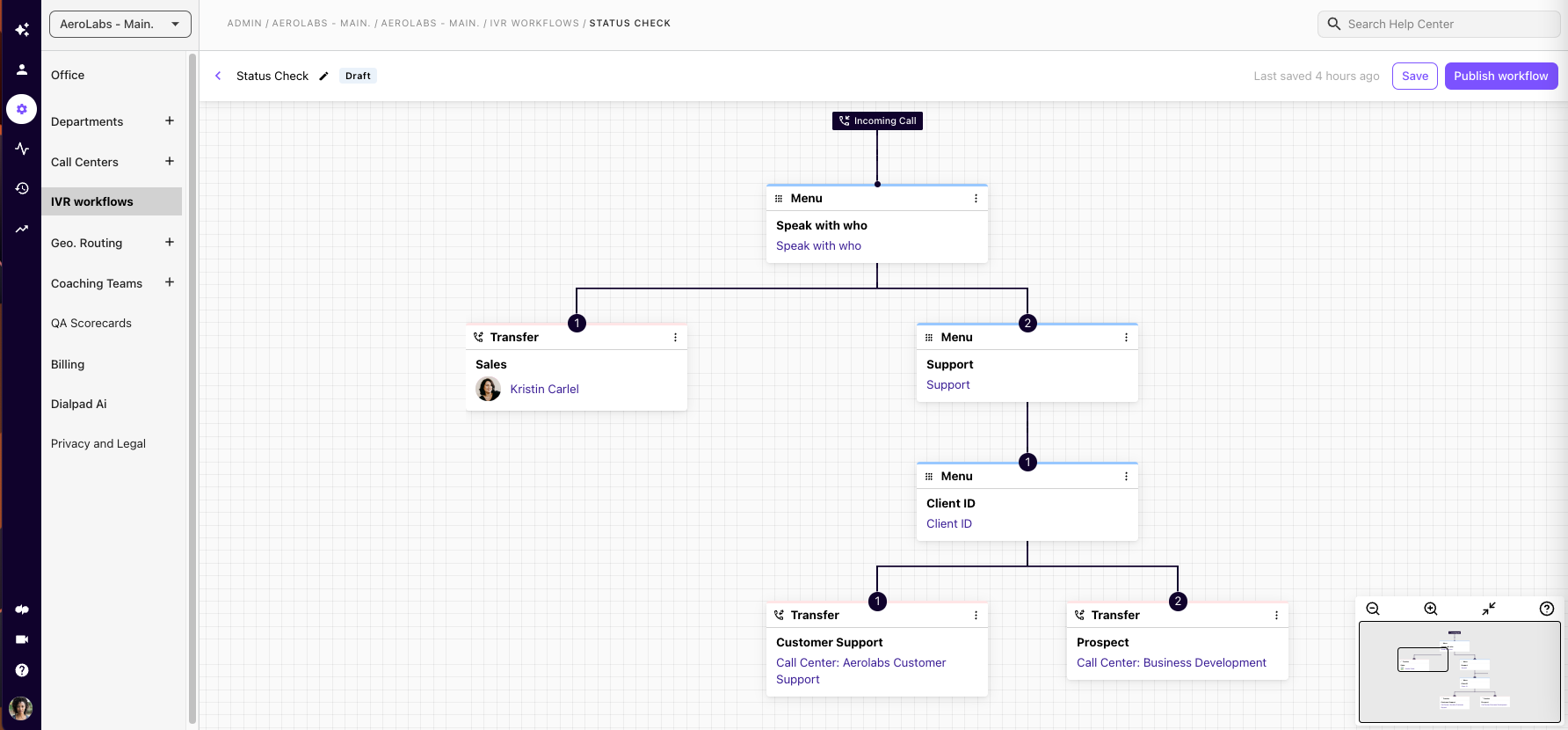 Dialpad IVR Workflows