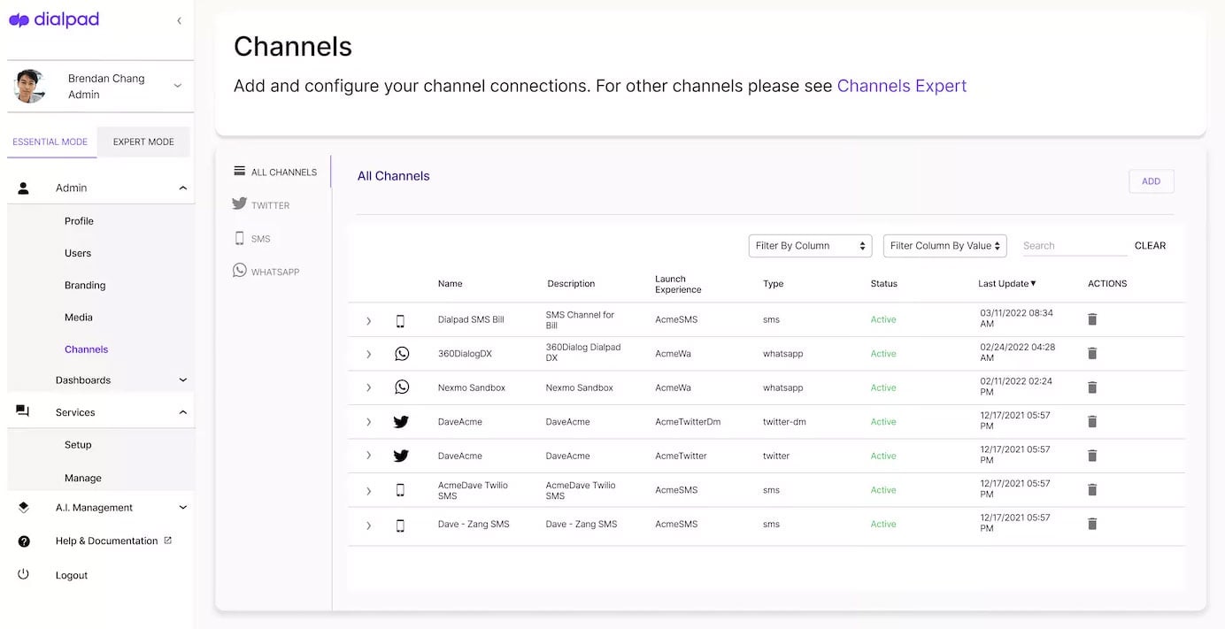 Dialpad omnichannel flows