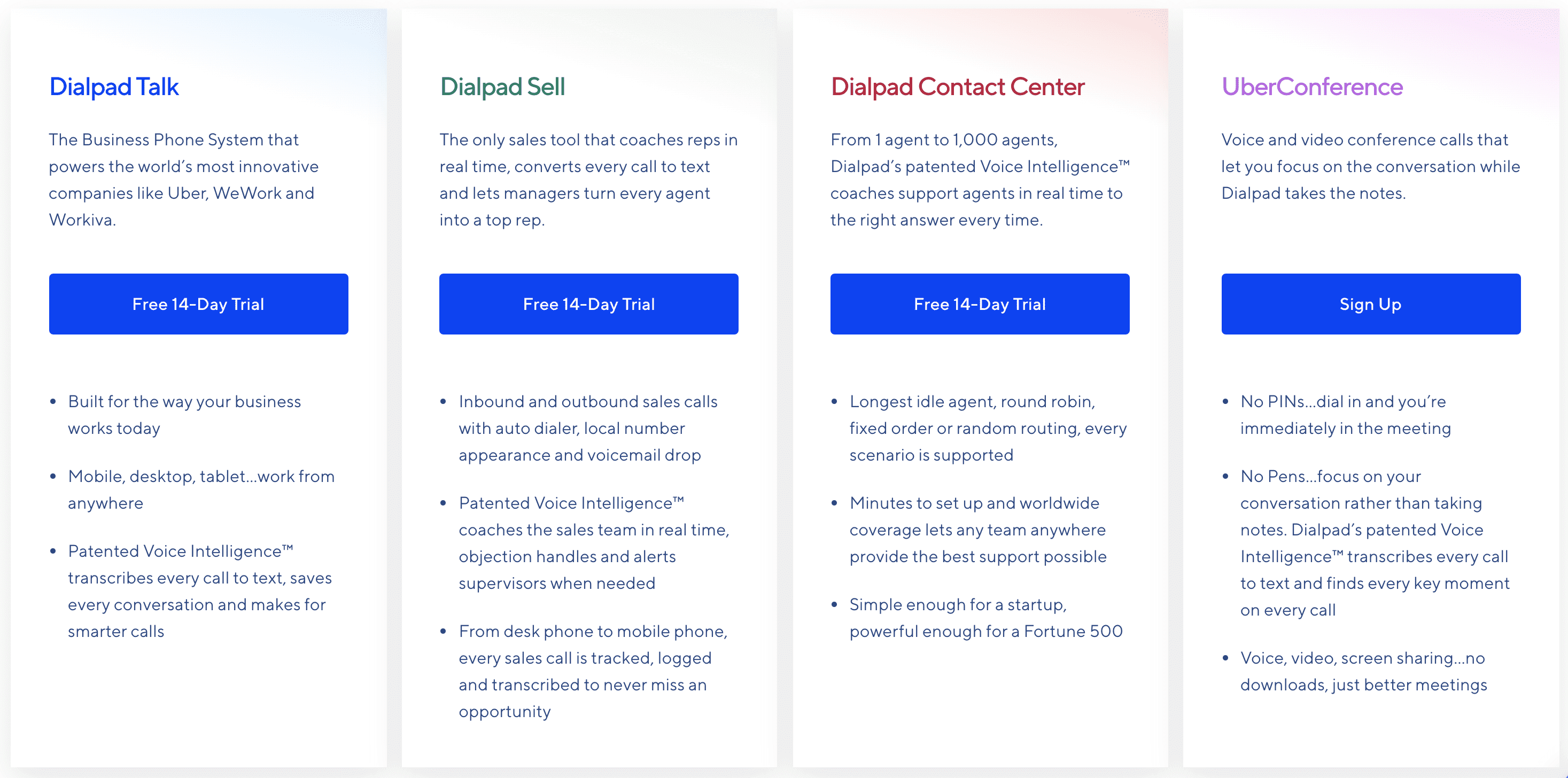 Dialpad Breakdown of Products & Solutions in 2020