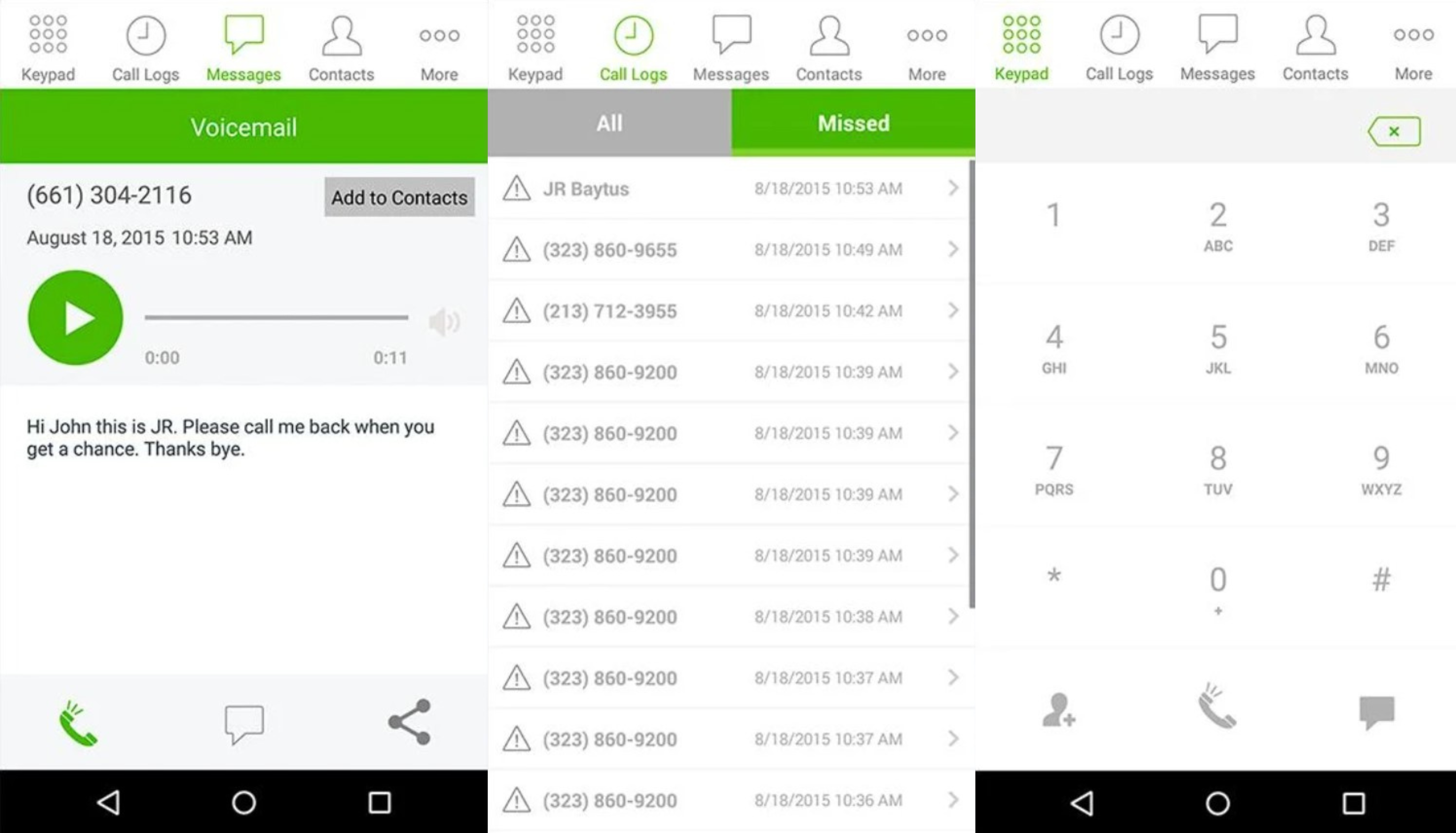 eVoice Mobile Screenshots