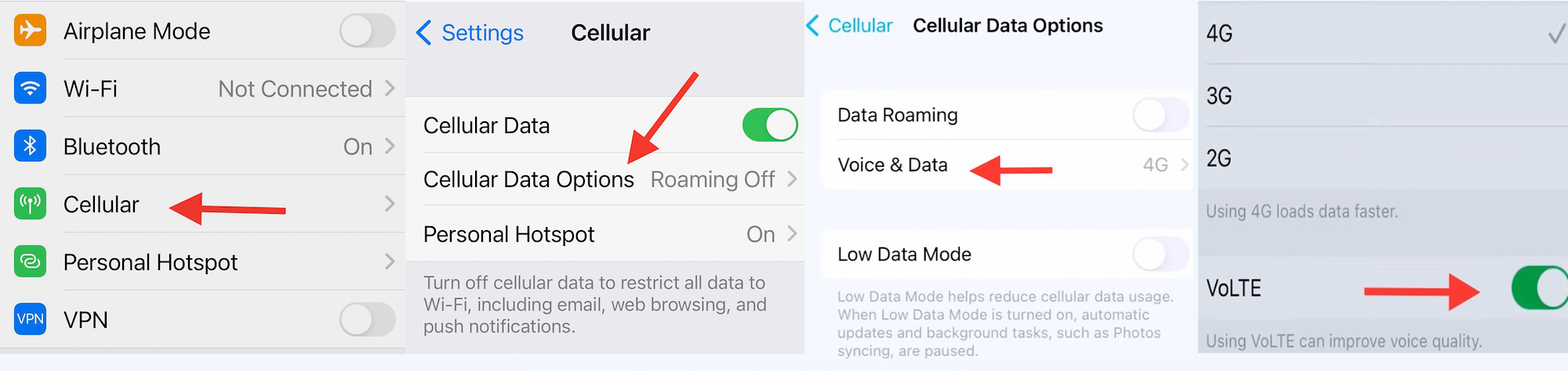 enable volte iphone