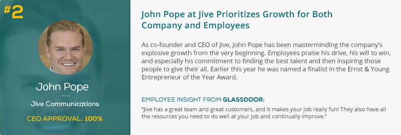 2. John Pope at Jive Prioritizes Growth for Both Company and Employees 