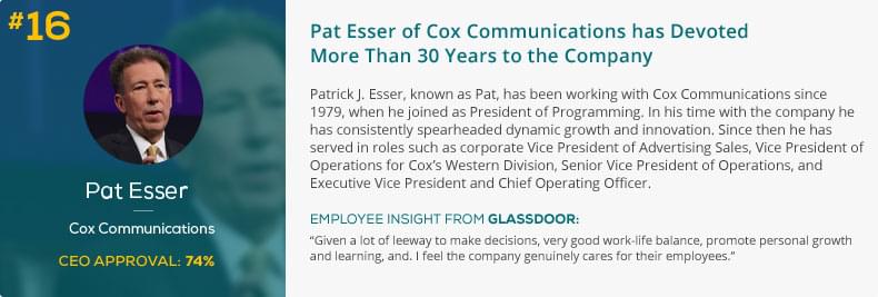 Pat Esser of Cox Communications has Devoted More Than 30 Years to the Company 