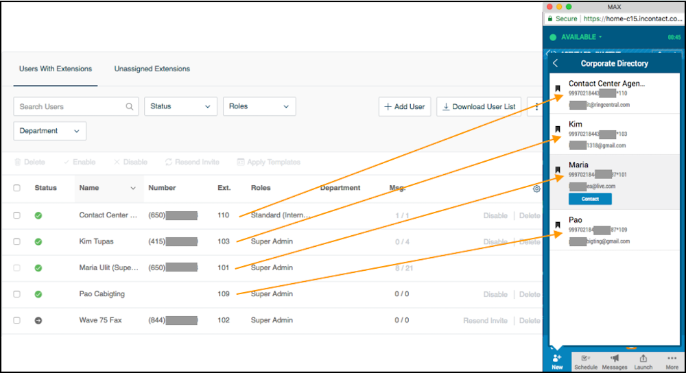 RingCentral Directory