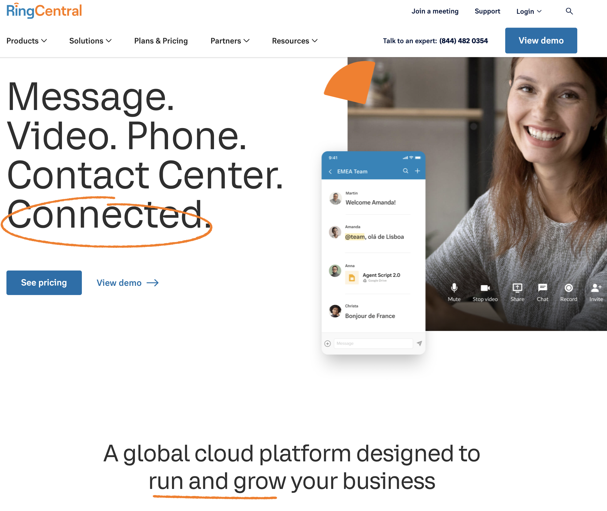 RingCentral Home Page