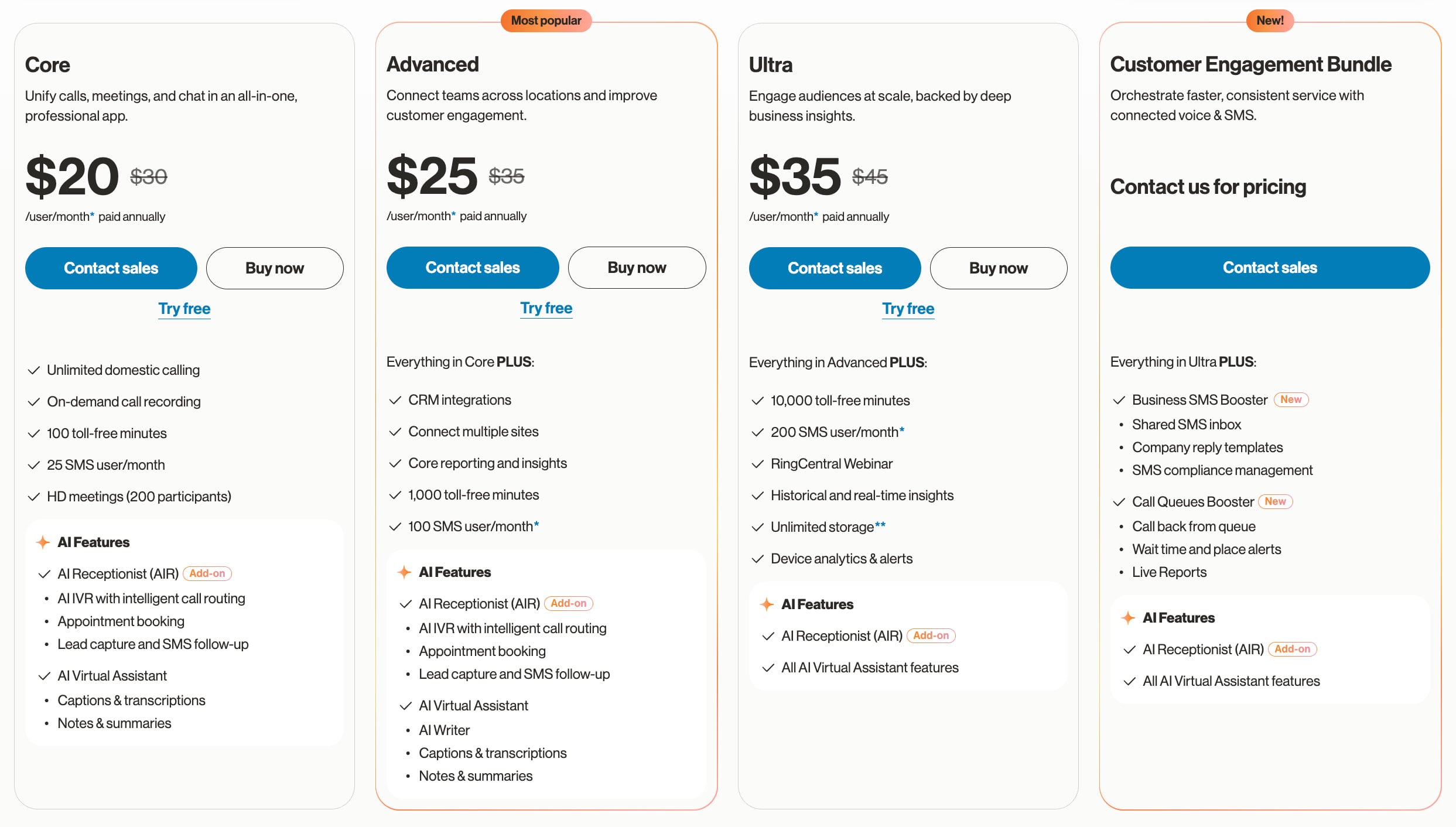 RingCentral June 2026 pricing