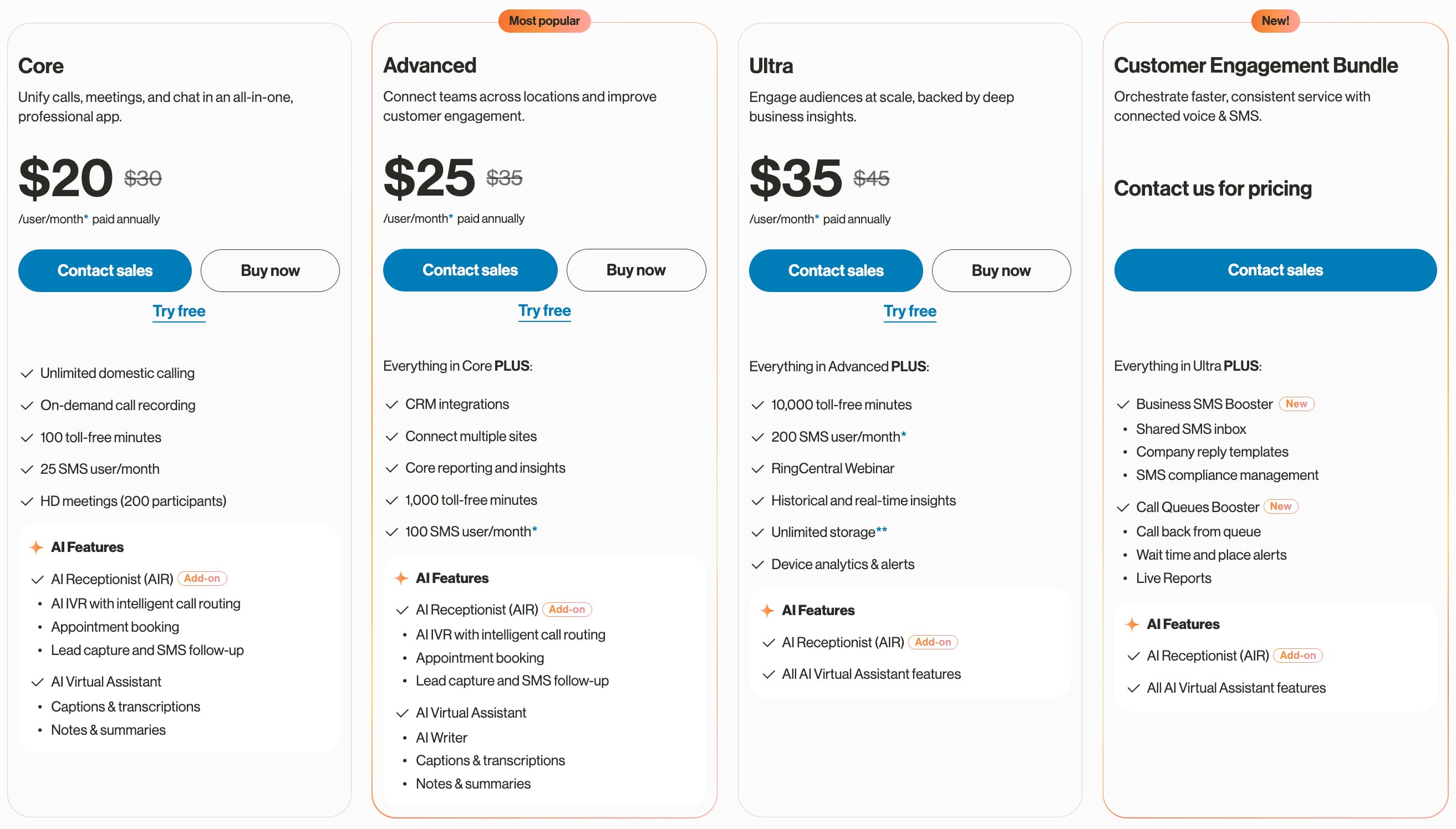 RingCentral pricing 2026