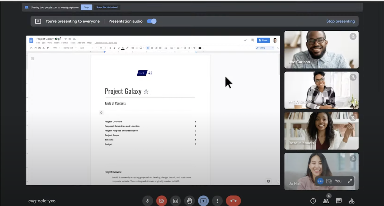 Easy Screen Sharing in Virtual Meetings