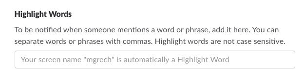 Slack Highlight Words