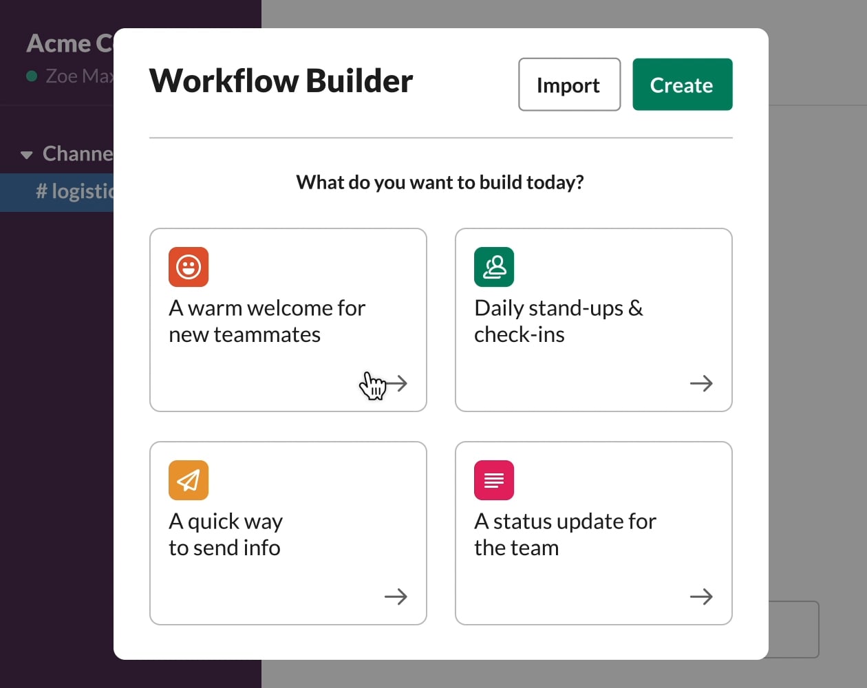 slack workflow builder if statement