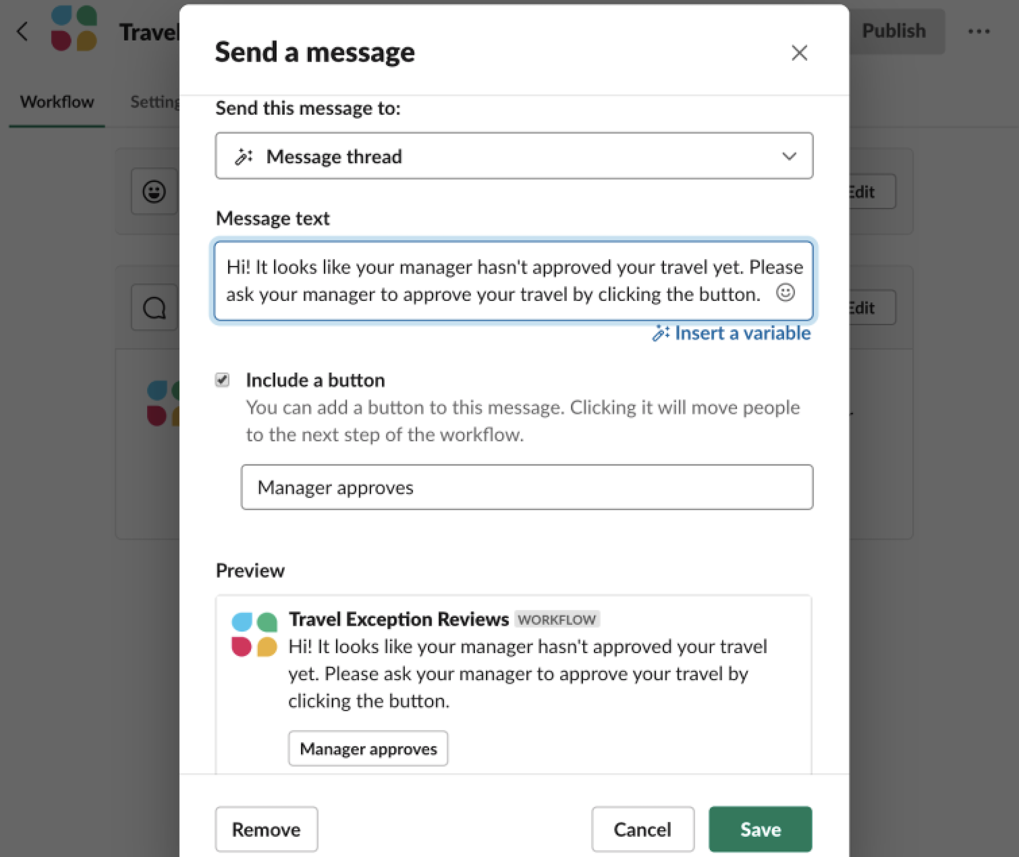 slack workflow