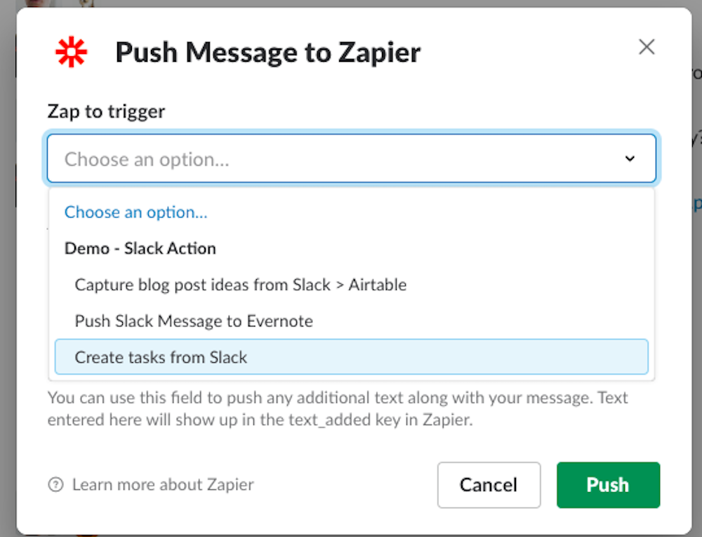 zapier slack airtable