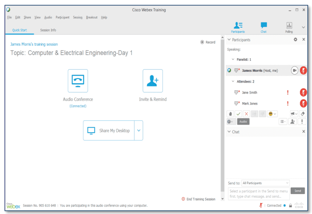 Start Breakout session WebEx