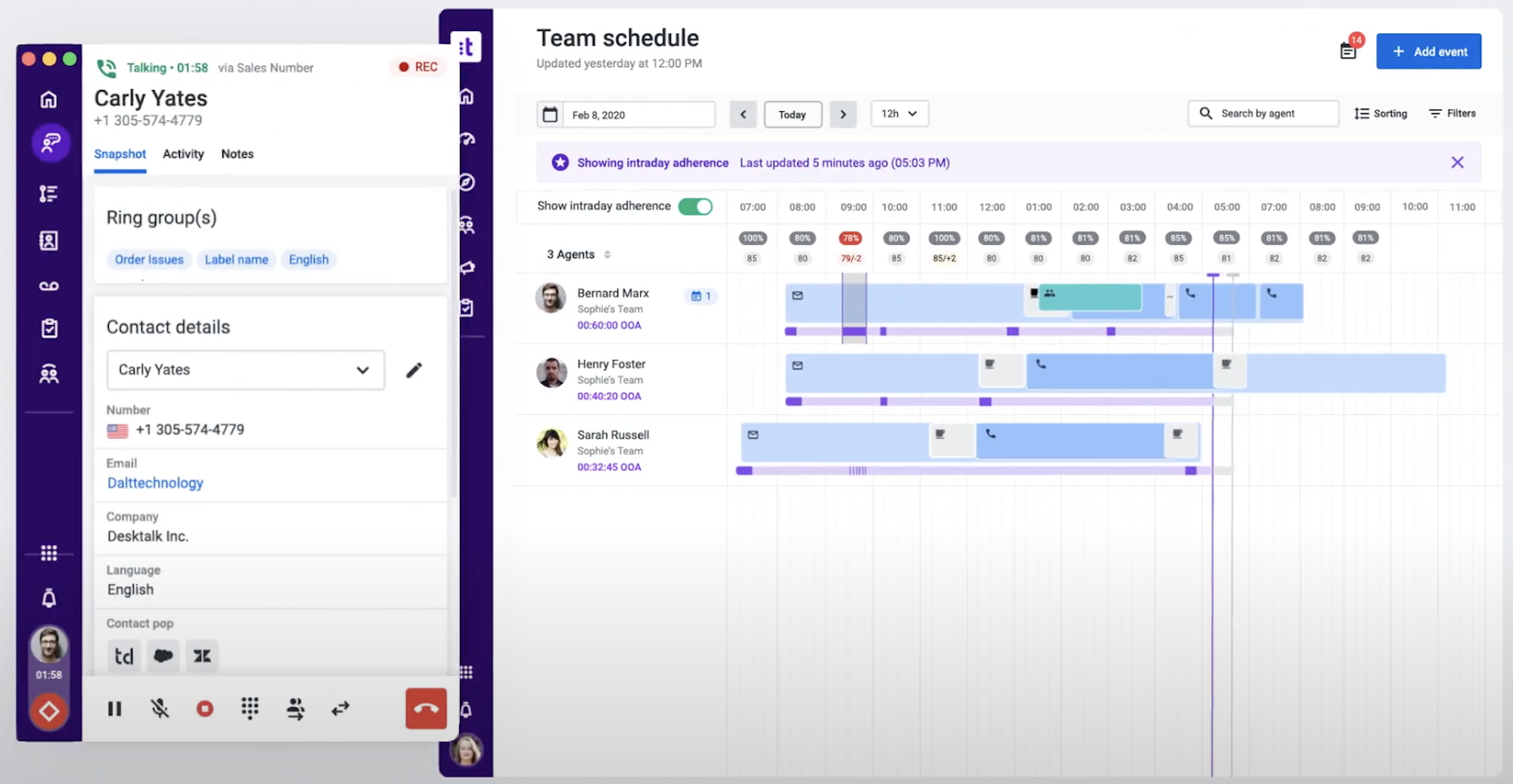 talkdesk schedule