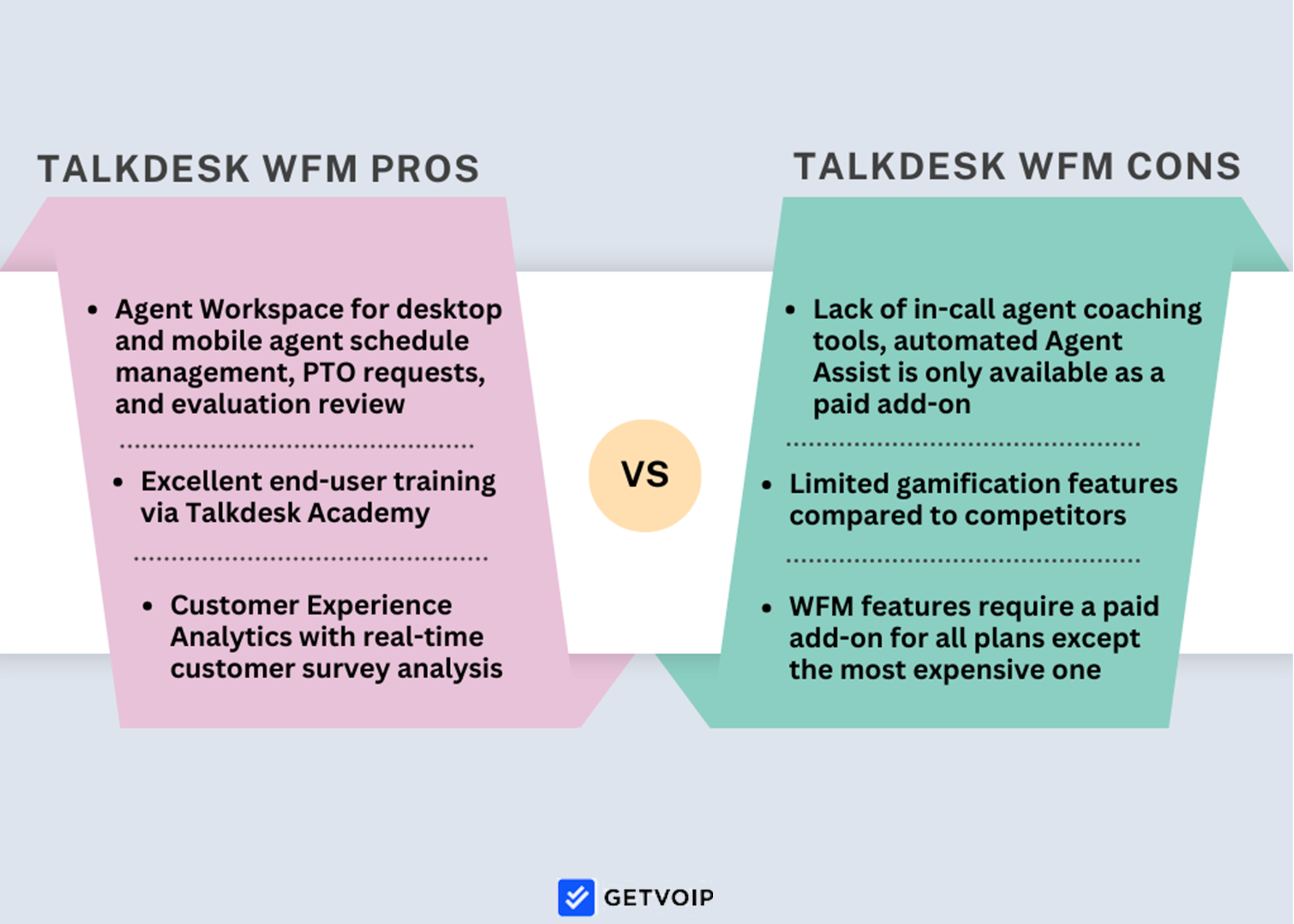 talkdesk wfm pros and cons