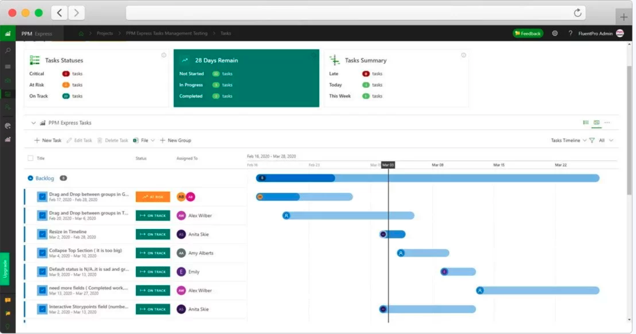 teams portfolio mngmt