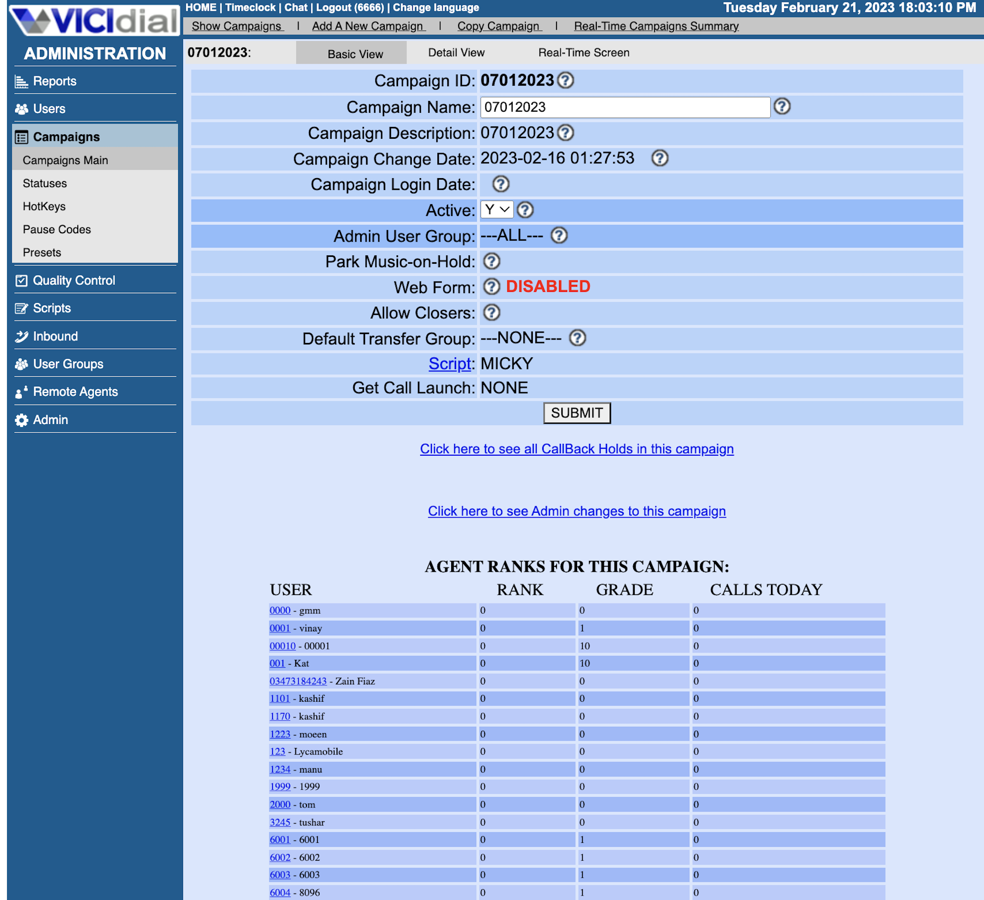 vicidial campaign outbound