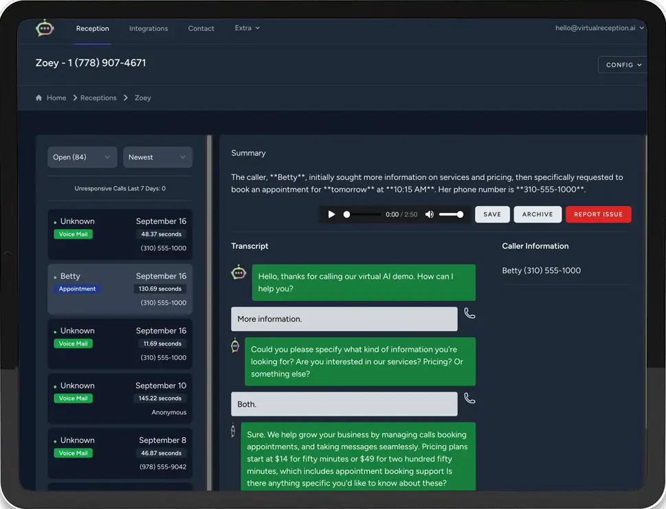 virtual reception ai overview