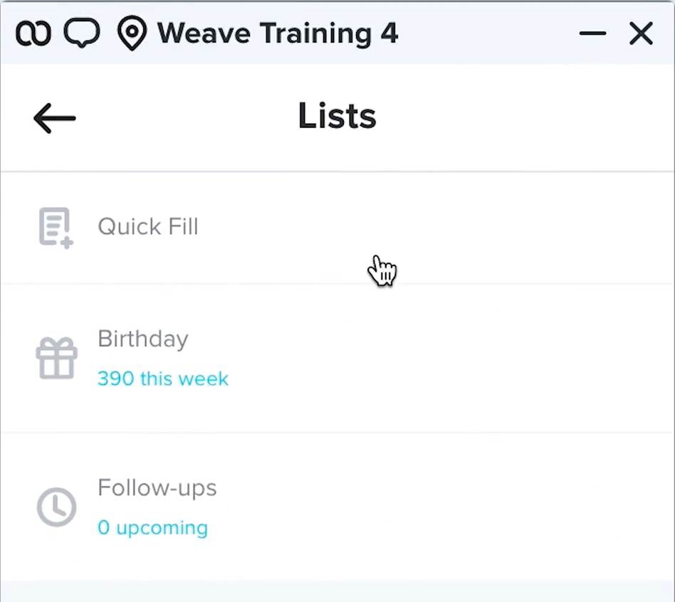 weave lists