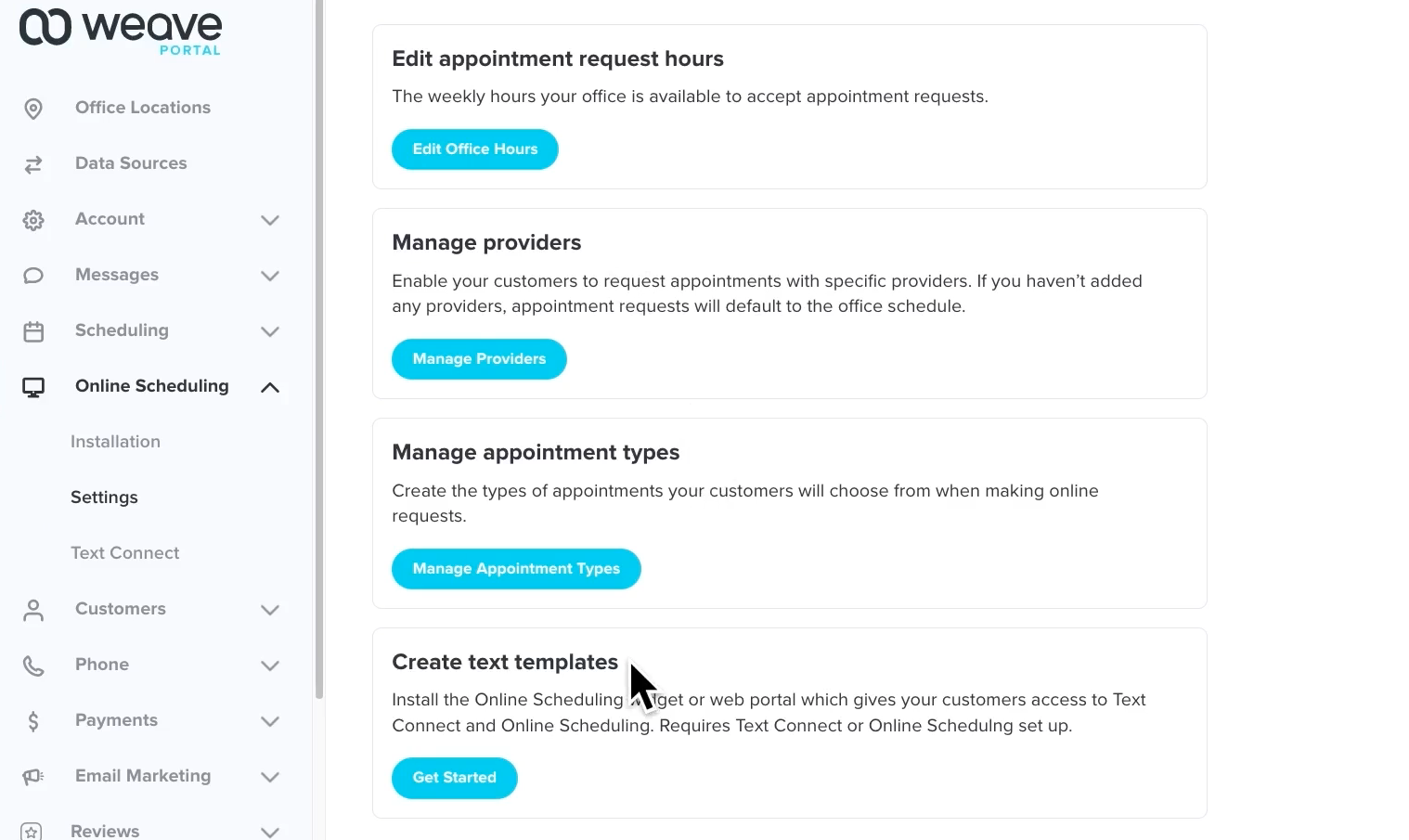 weave online scheduling