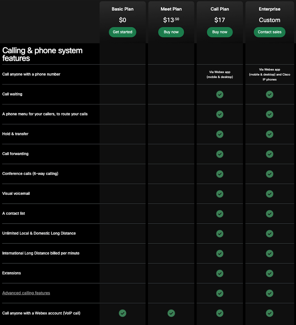 Webex Calling Pricing Plans Features Complete Review 2931