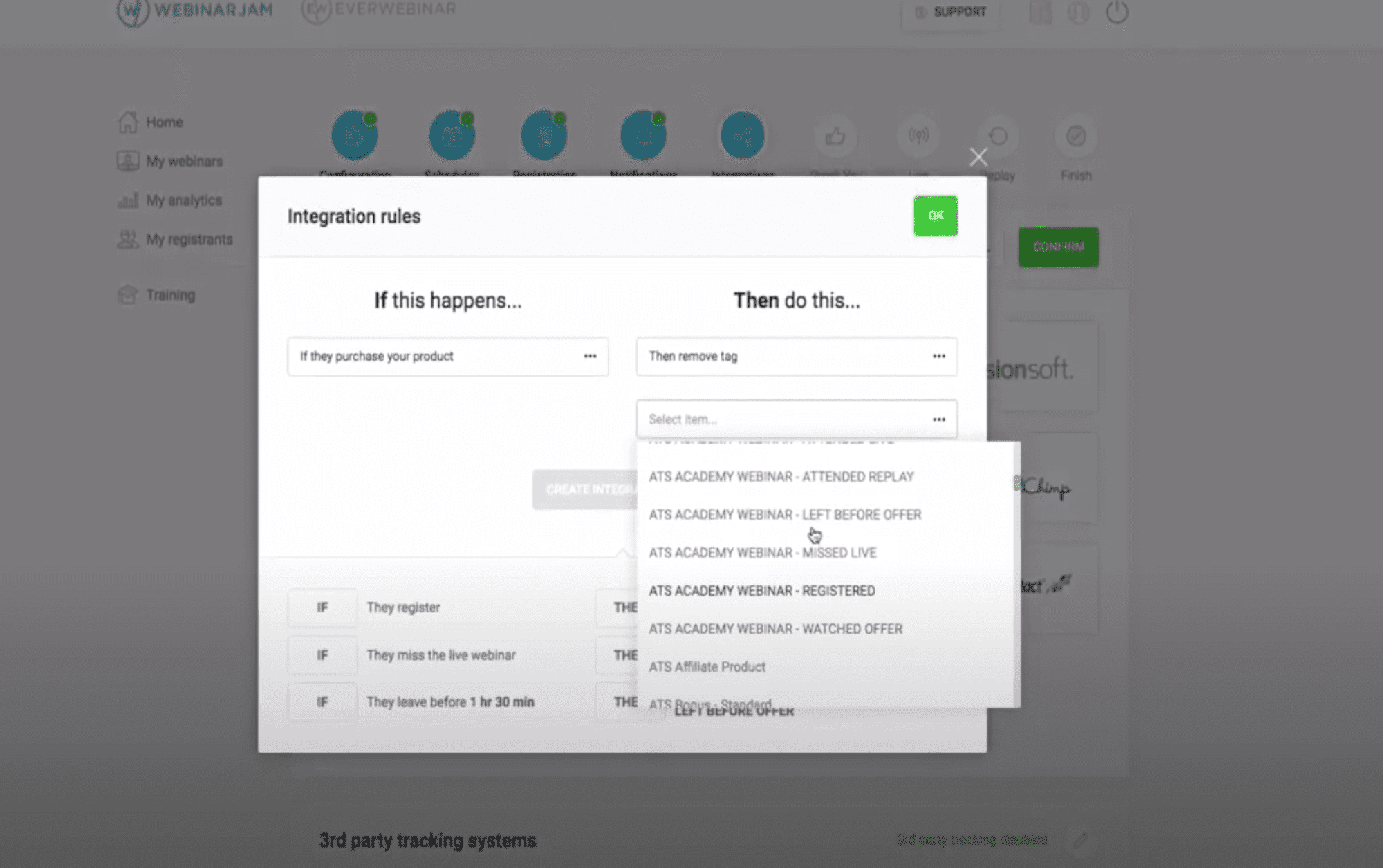 WebinarJam automations