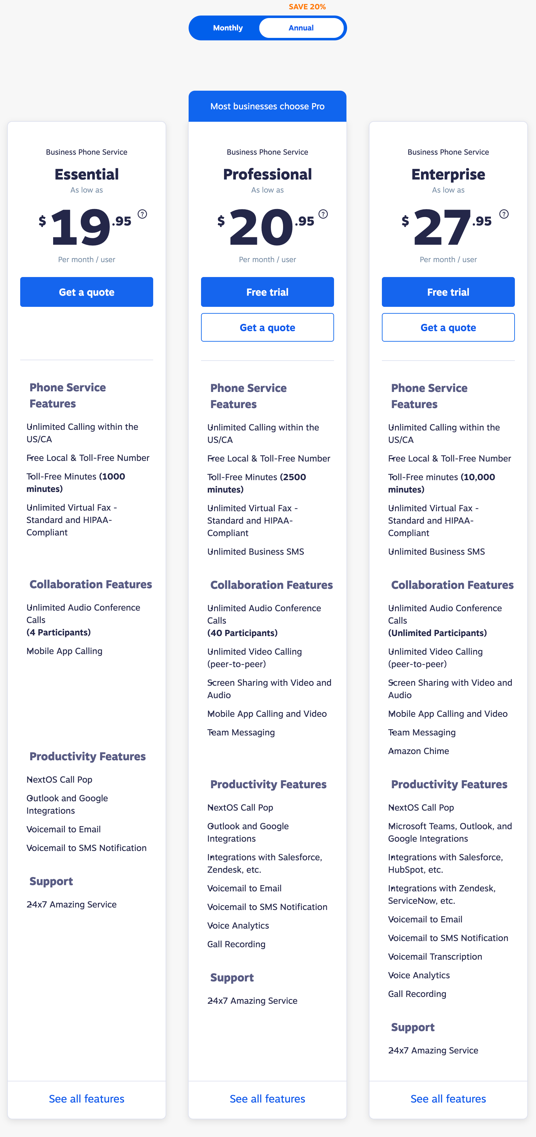 Nextiva Pricing & Plans