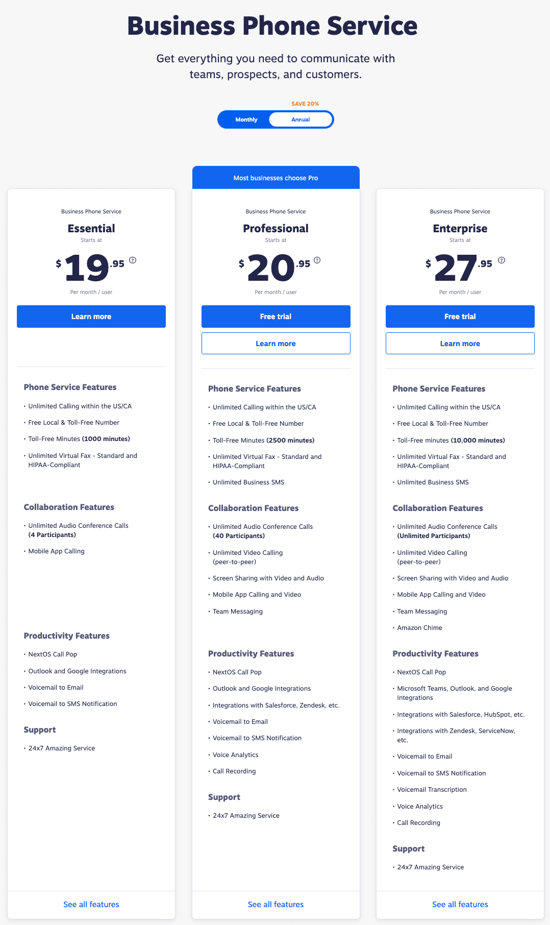 Nextiva Plans & Pricing