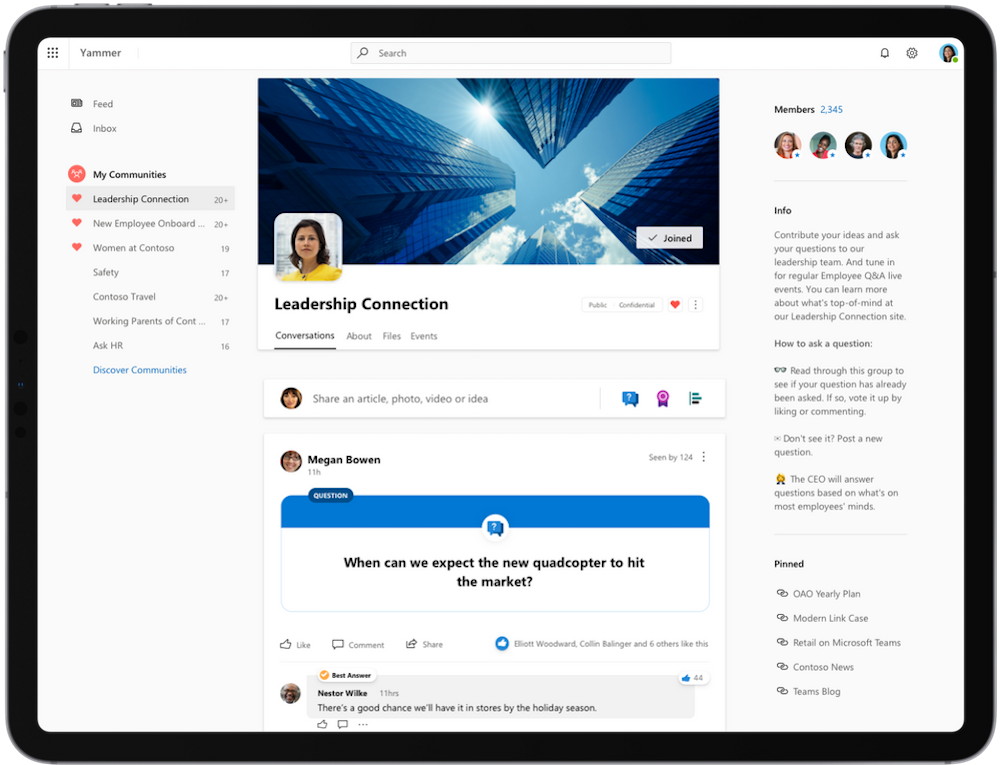 Yammer chat