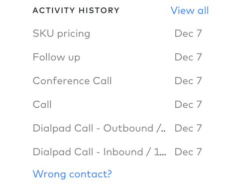 Activity History