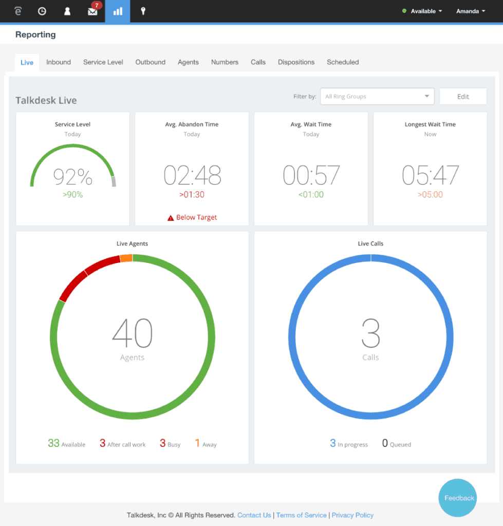 Reporting Screenshot
