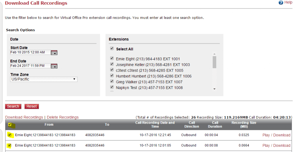 Download Call Recordings
