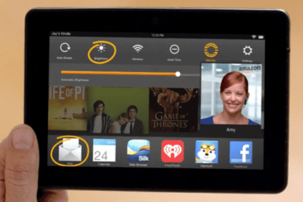 Amazon Mayday Button on Fire Tablet